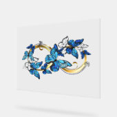 Symbol Infinity of Blue Morpho Butterflies アクリルサイン (傾斜)