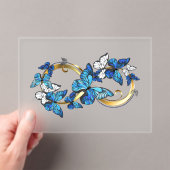 Symbol Infinity of Blue Morpho Butterflies アクリル招待状 (インサイチュ (ポータブル))