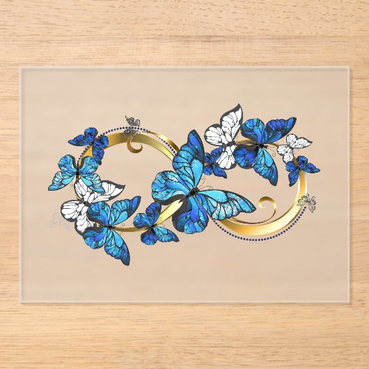 Symbol Infinity of Blue Morpho Butterflies アクリル招待状 (正面)