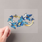 Symbol Infinity of Blue Morpho Butterflies アクリル招待状 (インサイチュ (ポータブル))
