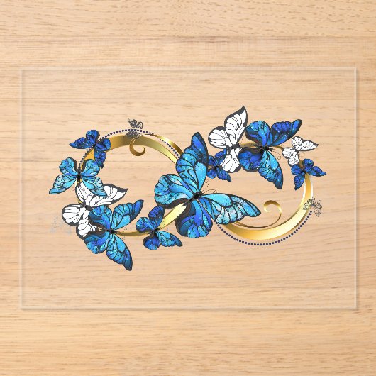 Symbol Infinity of Blue Morpho Butterflies アクリル招待状 (正面)