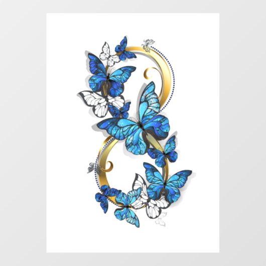 Symbol Infinity of Blue Morpho Butterflies ウィンドウサイン (シート)