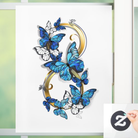 Symbol Infinity of Blue Morpho Butterflies ウィンドウサイン (ホーム)