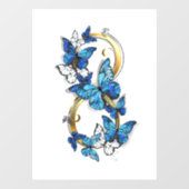 Symbol Infinity of Blue Morpho Butterflies ウィンドウサイン (シート)