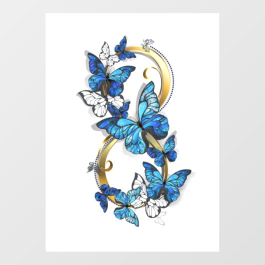 Symbol Infinity of Blue Morpho Butterflies ウィンドウサイン (シート)
