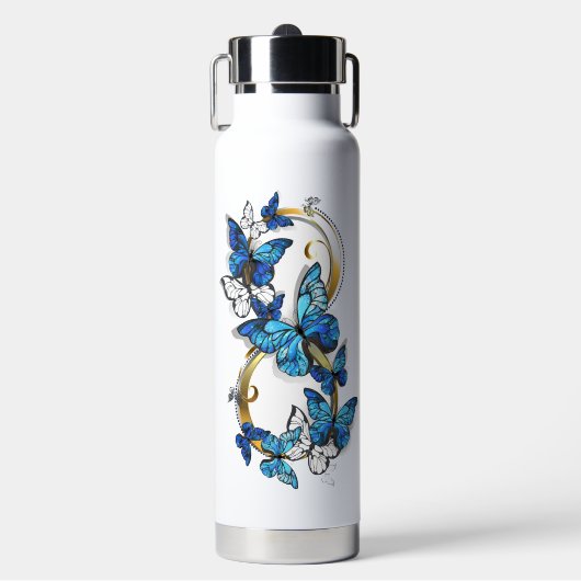 Symbol Infinity of Blue Morpho Butterflies ウォーターボトル (正面)