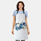 Symbol Infinity of Blue Morpho Butterflies エプロン (着用した状態)