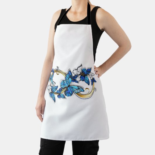 Symbol Infinity of Blue Morpho Butterflies エプロン (インサイチュ)