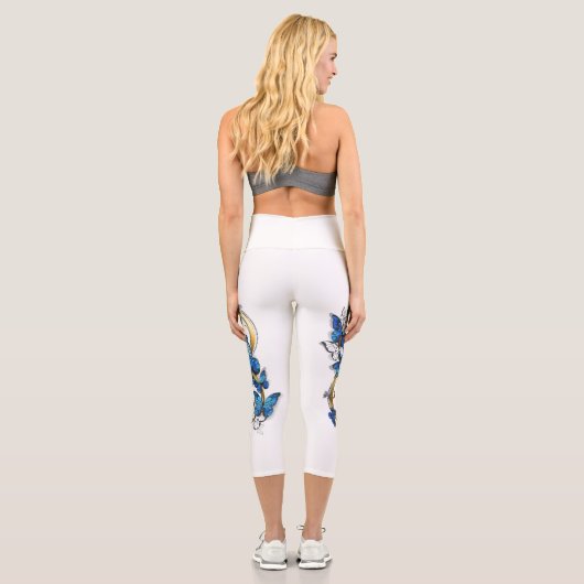 Symbol Infinity of Blue Morpho Butterflies カプリレギンス (裏面)