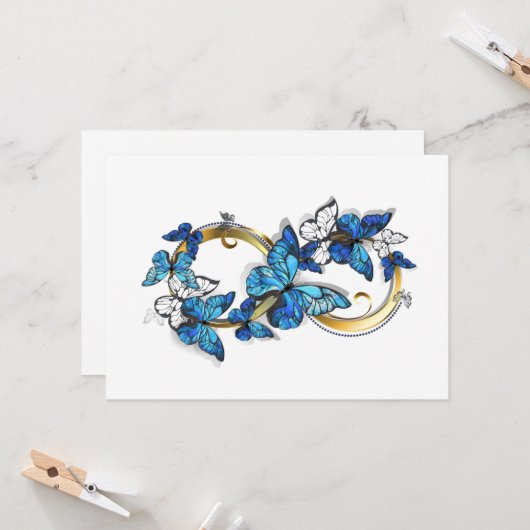 Symbol Infinity of Blue Morpho Butterflies カード (正面/裏面インサイチュ)