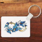 Symbol Infinity of Blue Morpho Butterflies キーホルダー (正面)