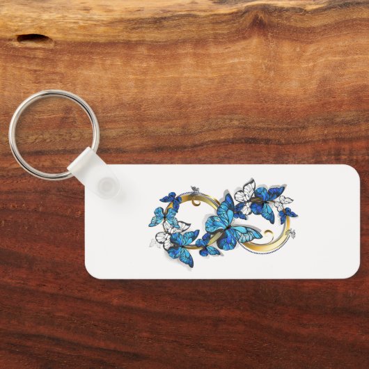 Symbol Infinity of Blue Morpho Butterflies キーホルダー (裏面)