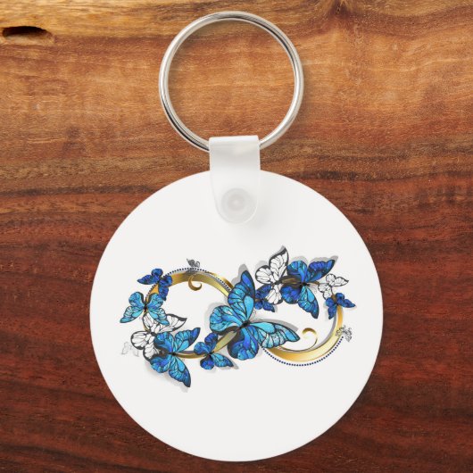 Symbol Infinity of Blue Morpho Butterflies キーホルダー (正面)