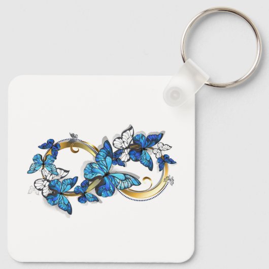 Symbol Infinity of Blue Morpho Butterflies キーホルダー (裏面)