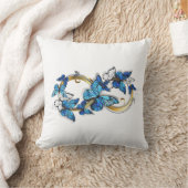 Symbol Infinity of Blue Morpho Butterflies クッション (ブランケット)