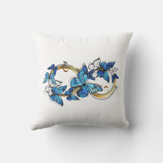 Symbol Infinity of Blue Morpho Butterflies クッション (裏面)