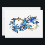 Symbol Infinity of Blue Morpho Butterflies シーズンカード<br><div class="desc">Symbol infinity of gold,  decorated with realistic blue butterflies morpho on a white background. Design with butterflies. Morpho. Design with blue butterflies morpho.</div>