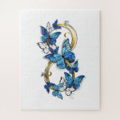 Symbol Infinity of Blue Morpho Butterflies ジグソーパズル (縦)