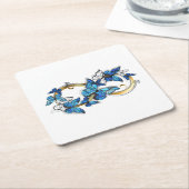 Symbol Infinity of Blue Morpho Butterflies スクエアペーパーコースター (アングル)