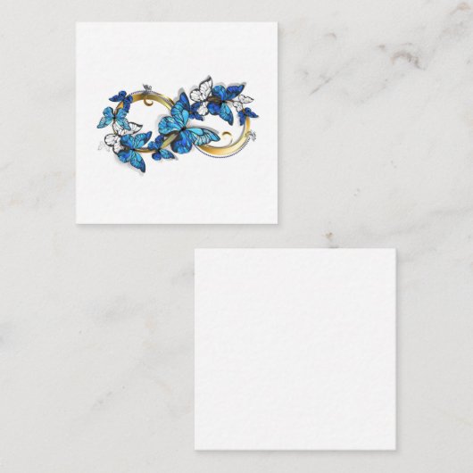 Symbol Infinity of Blue Morpho Butterflies スクエア名刺 (正面/裏面)