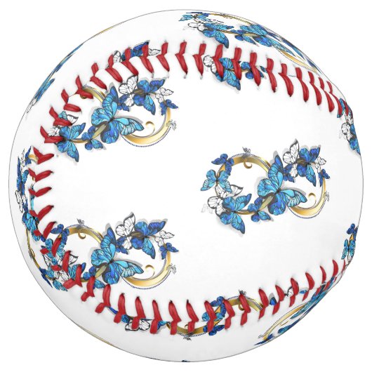 Symbol Infinity of Blue Morpho Butterflies ソフトボール (正面左)