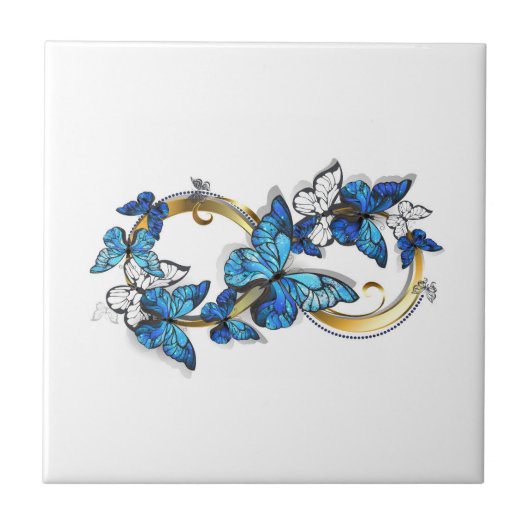 Symbol Infinity of Blue Morpho Butterflies タイル (正面)