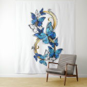 Symbol Infinity of Blue Morpho Butterflies タペストリー (インサイチュ)