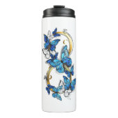 Symbol Infinity of Blue Morpho Butterflies タンブラー (正面)