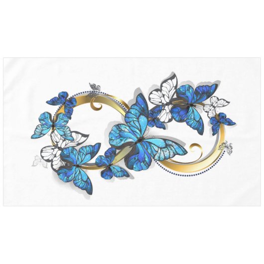 Symbol Infinity of Blue Morpho Butterflies テーブルクロス (正面(横))
