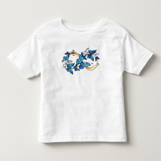 Symbol Infinity of Blue Morpho Butterflies トドラーTシャツ (正面)