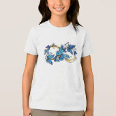 Symbol Infinity of Blue Morpho Butterflies トライブレンドTシャツ (正面)
