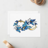 Symbol Infinity of Blue Morpho Butterflies ノートカード (正面/裏面インサイチュ)