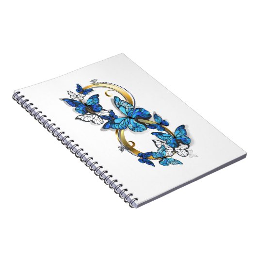 Symbol Infinity of Blue Morpho Butterflies ノートブック (右側)