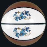 Symbol Infinity of Blue Morpho Butterflies バスケットボール<br><div class="desc">Symbol infinity of gold,  decorated with realistic blue butterflies morpho on a white background. Design with butterflies. Morpho. Design with blue butterflies morpho.</div>