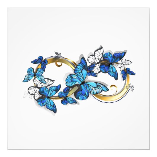 Symbol Infinity of Blue Morpho Butterflies フォトプリント (正面)