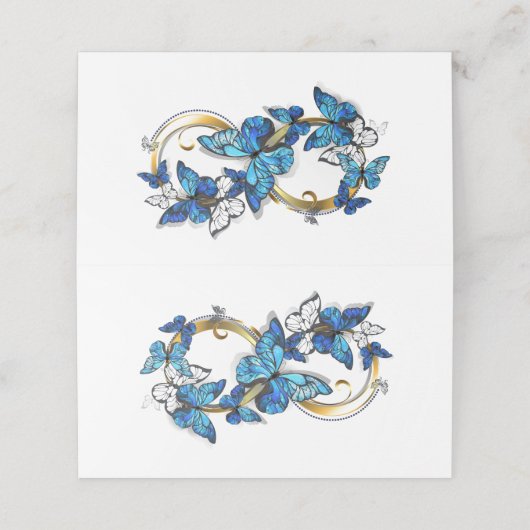 Symbol Infinity of Blue Morpho Butterflies プレイスカード (外部開封)