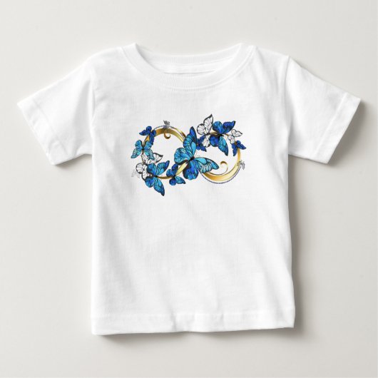 Symbol Infinity of Blue Morpho Butterflies ベビーTシャツ (正面)