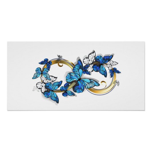Symbol Infinity of Blue Morpho Butterflies ポスター (正面)