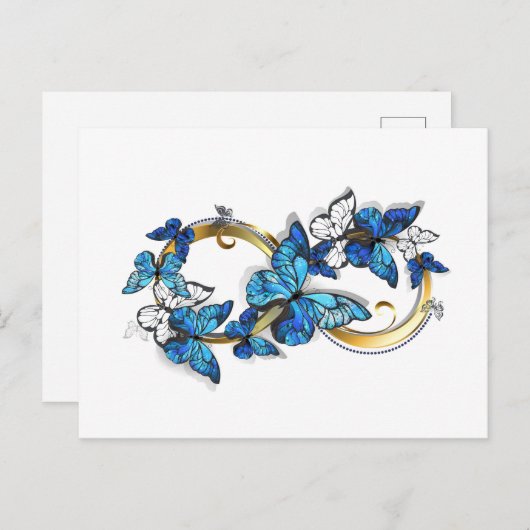 Symbol Infinity of Blue Morpho Butterflies ポストカード (正面/裏面)