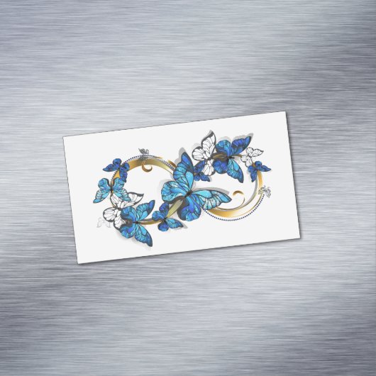 Symbol Infinity of Blue Morpho Butterflies マグネット名刺 (インサイチュ)