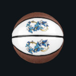 Symbol Infinity of Blue Morpho Butterflies ミニバスケットボール<br><div class="desc">Symbol infinity of gold,  decorated with realistic blue butterflies morpho on a white background. Design with butterflies. Morpho. Design with blue butterflies morpho.</div>