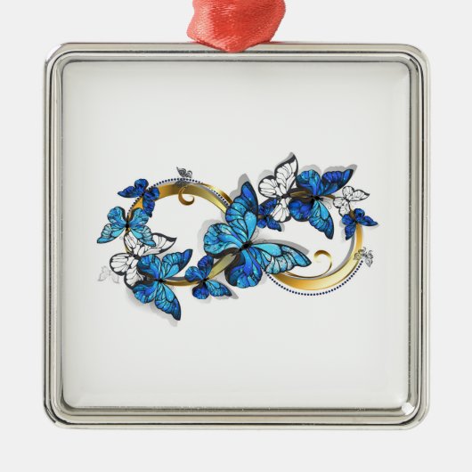 Symbol Infinity of Blue Morpho Butterflies メタルオーナメント (正面)