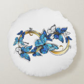 Symbol Infinity of Blue Morpho Butterflies ラウンドクッション (裏面)