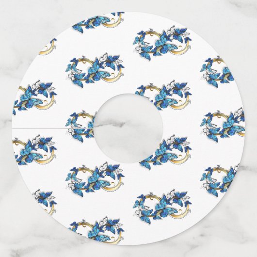 Symbol Infinity of Blue Morpho Butterflies ワイングラスタグ (正面)