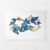 Symbol Infinity of Blue Morpho Butterflies 三つ折り招待状 (カバー)