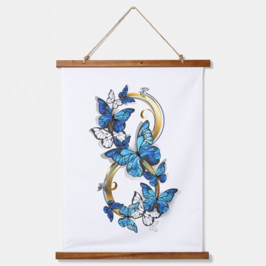 Symbol Infinity of Blue Morpho Butterflies 吊り下げ型タペストリー (正面)