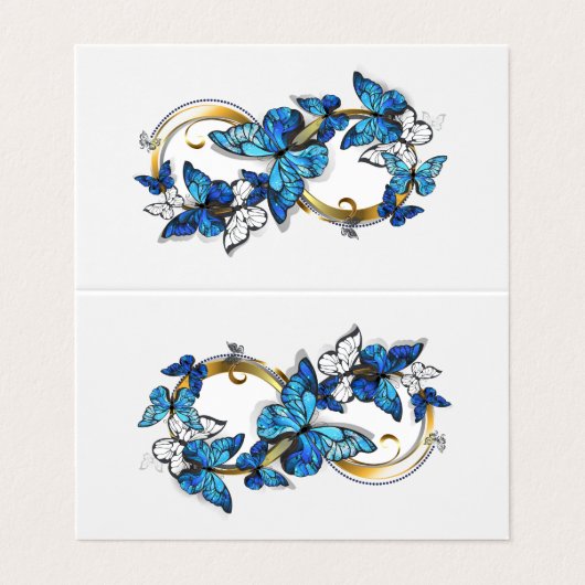 Symbol Infinity of Blue Morpho Butterflies 名刺 (外部フラット)