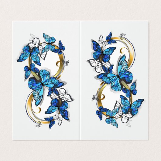 Symbol Infinity of Blue Morpho Butterflies 名刺 (外部フラット)