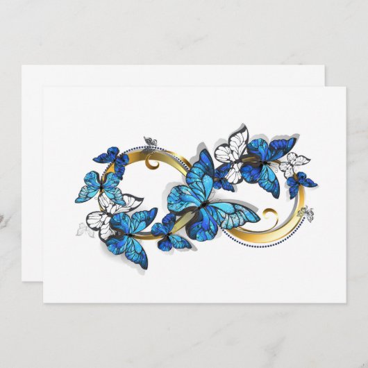 Symbol Infinity of Blue Morpho Butterflies 招待状 (正面/裏面)