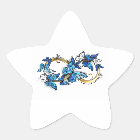 Symbol Infinity of Blue Morpho Butterflies 星シール (正面)